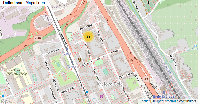 Dalimilova - mapa firem