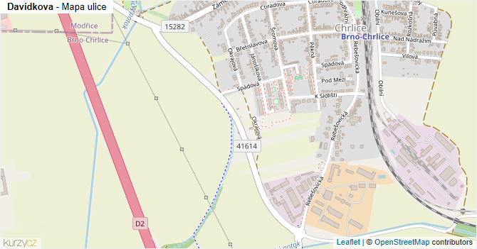 Davídkova - mapa ulice
