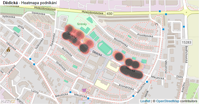 Dědická - mapa podnikání