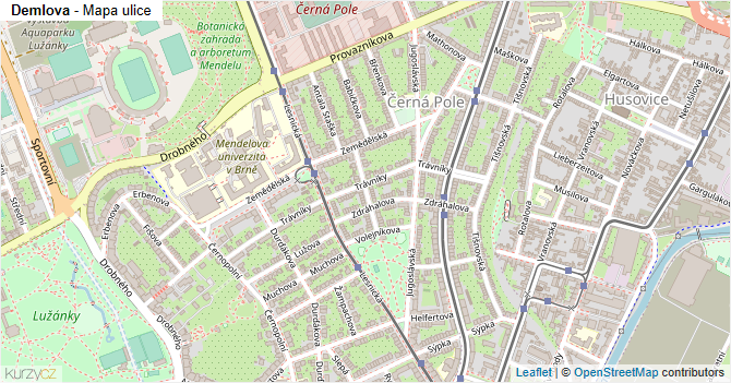 Demlova - mapa ulice