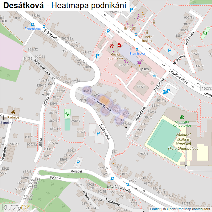 Mapa Desátková - Firmy v ulici.