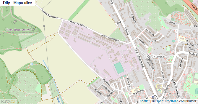 Díly - mapa ulice