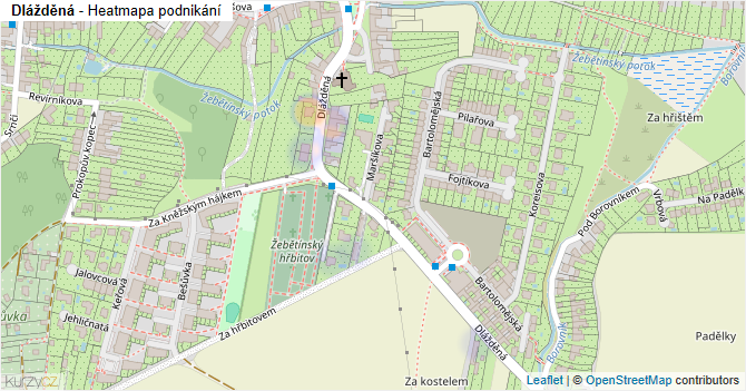 Dlážděná - mapa podnikání