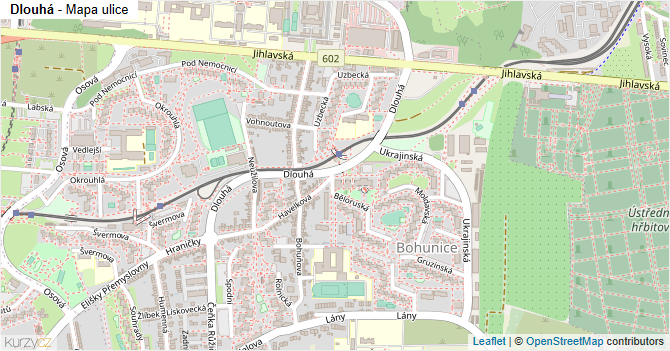 Dlouhá - mapa ulice