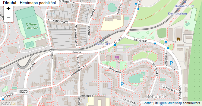 Dlouhá - mapa podnikání