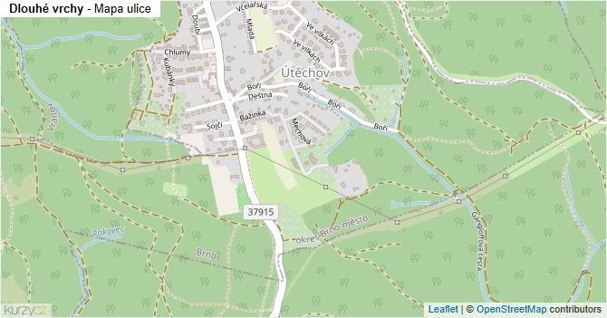 Dlouhé vrchy - mapa ulice