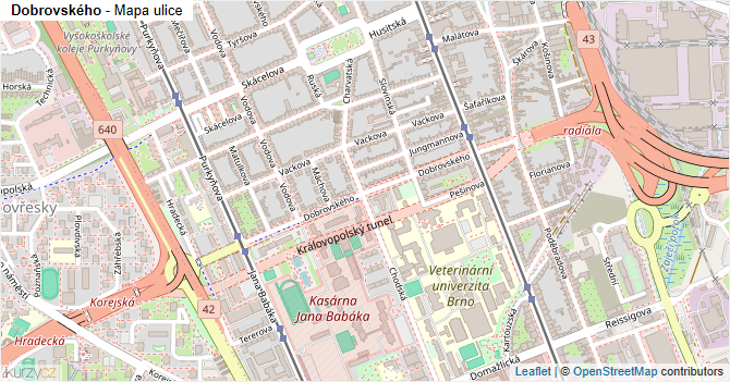 Dobrovského - mapa ulice