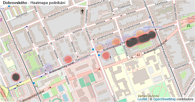 Dobrovského - mapa podnikání