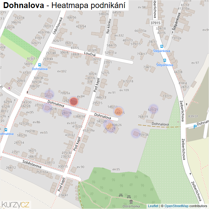 Mapa Dohnalova - Firmy v ulici.
