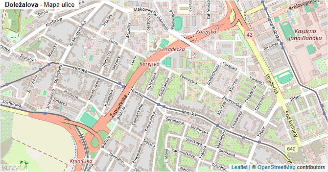Doležalova - mapa ulice