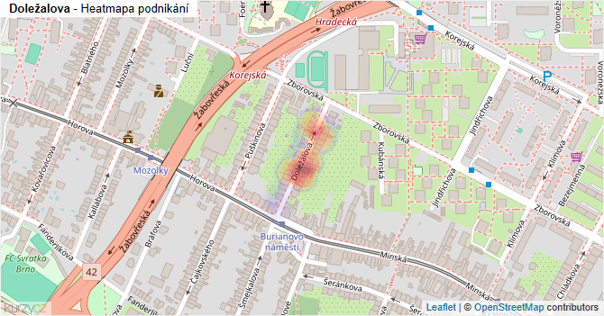 Doležalova - mapa podnikání