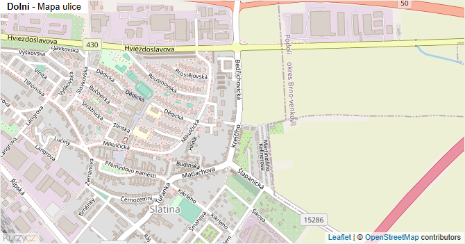 Dolní - mapa ulice