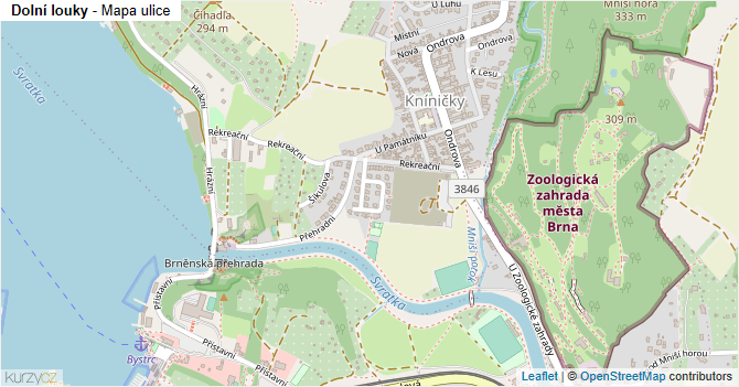 Dolní louky - mapa ulice