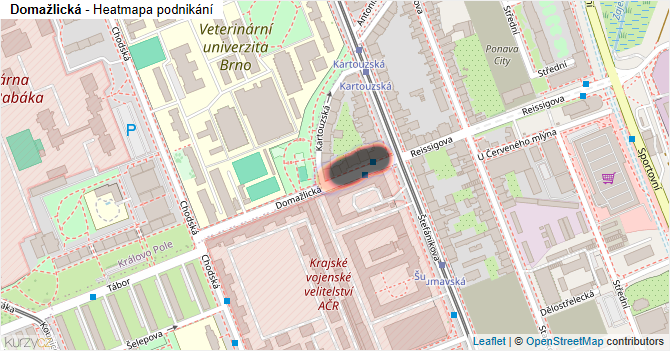 Domažlická - mapa podnikání
