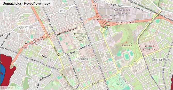 Domažlická - záplavové mapy stoleté vody