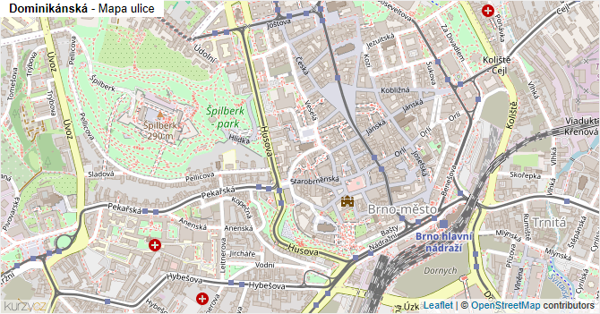Dominikánská - mapa ulice