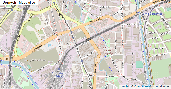 Dornych - mapa ulice