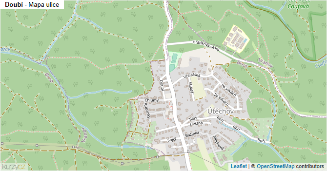 Doubí - mapa ulice