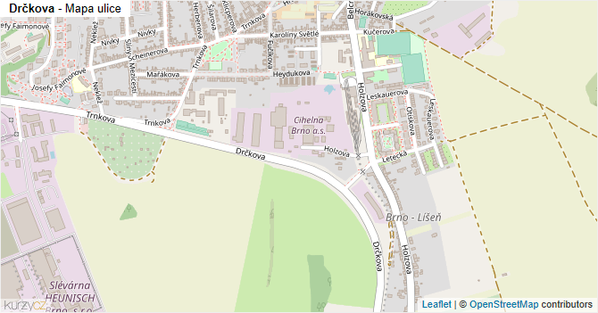 Drčkova - mapa ulice