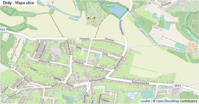 Drdy - mapa ulice