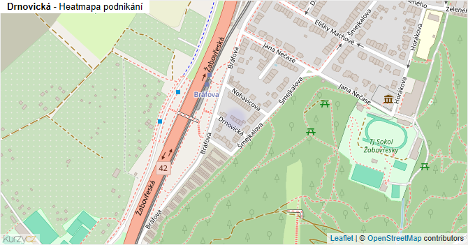 Drnovická - mapa podnikání
