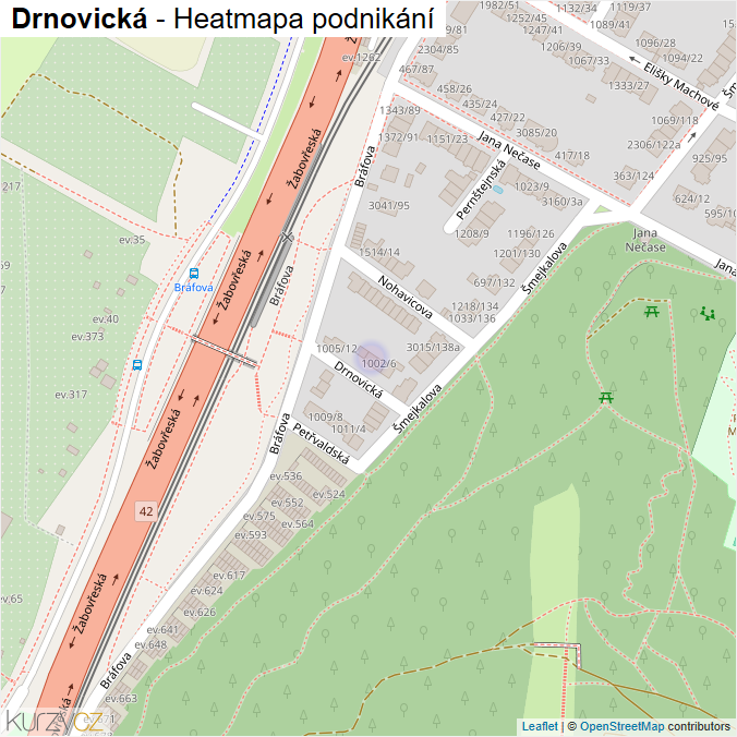 Mapa Drnovická - Firmy v ulici.