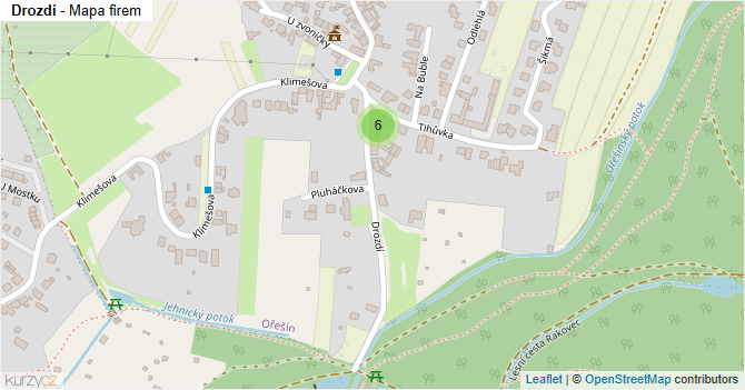 Drozdí - mapa firem