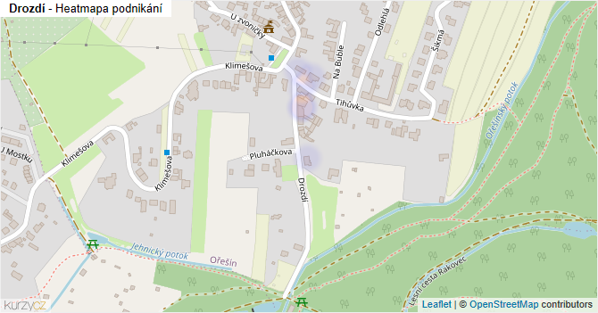 Drozdí - mapa podnikání