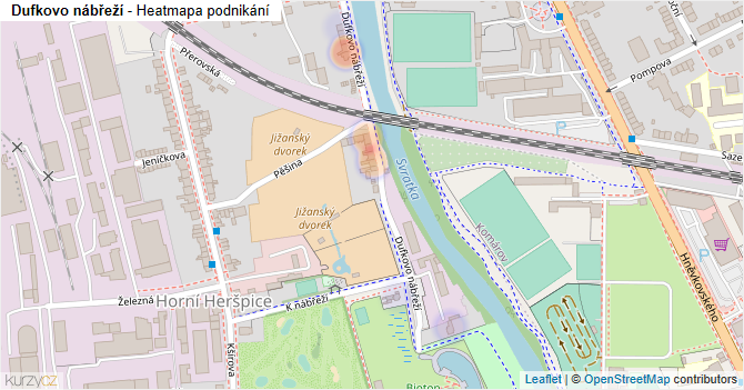 Dufkovo nábřeží - mapa podnikání