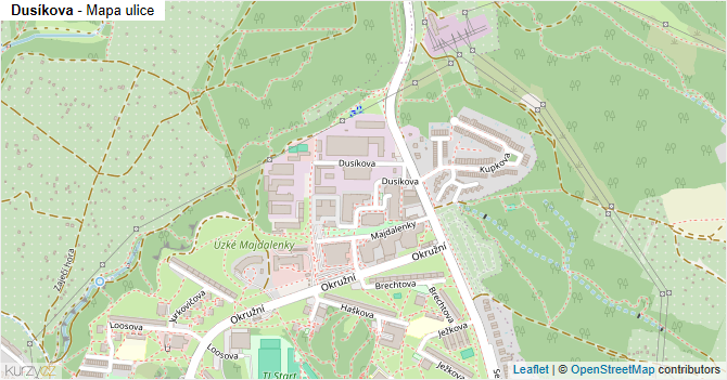 Dusíkova - mapa ulice