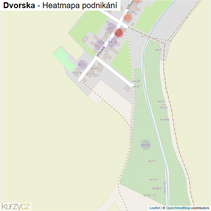 Mapa Dvorska - Firmy v části obce.