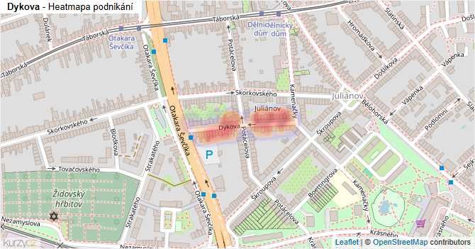 Dykova - mapa podnikání