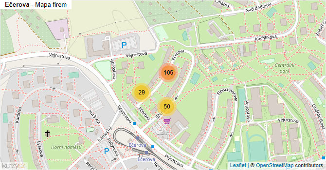 Ečerova - mapa firem