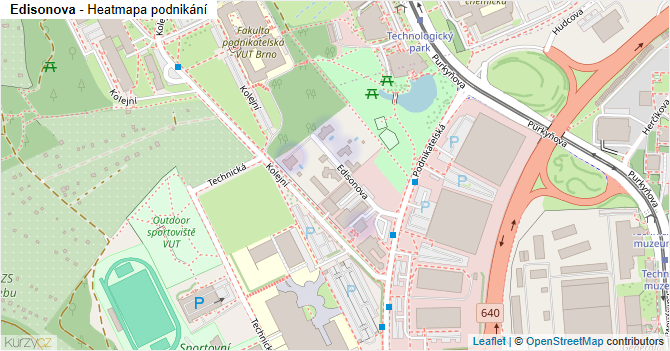 Edisonova - mapa podnikání