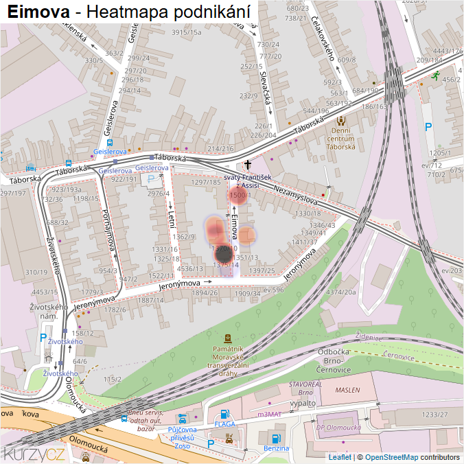 Mapa Eimova - Firmy v ulici.
