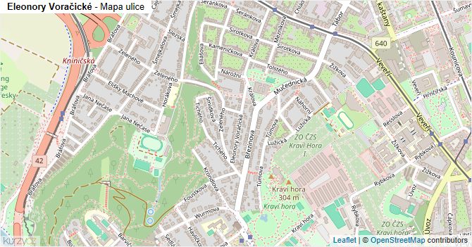Eleonory Voračické - mapa ulice