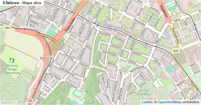Eliášova - mapa ulice