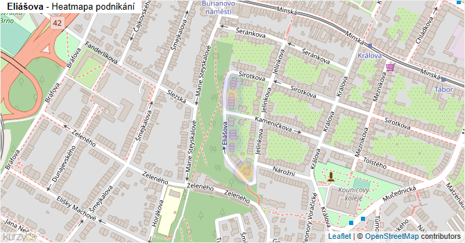 Eliášova - mapa podnikání
