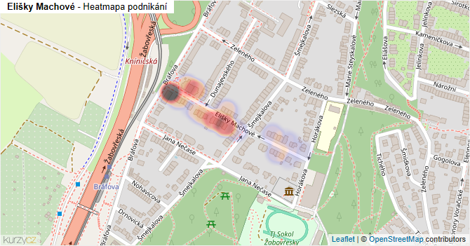 Elišky Machové - mapa podnikání