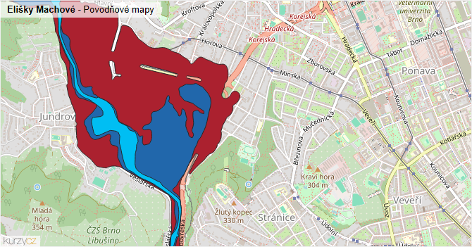 Elišky Machové - záplavové mapy stoleté vody