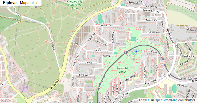 Elplova - mapa ulice