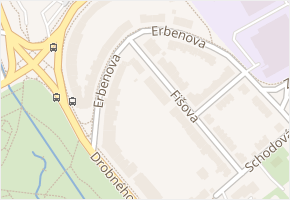 Erbenova v obci Brno - mapa ulice