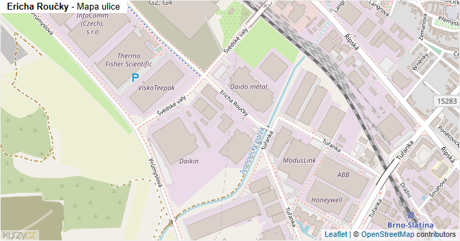 Ericha Roučky - mapa ulice