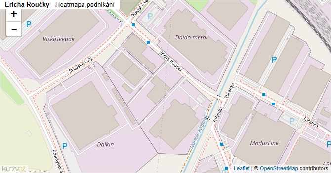 Ericha Roučky - mapa podnikání