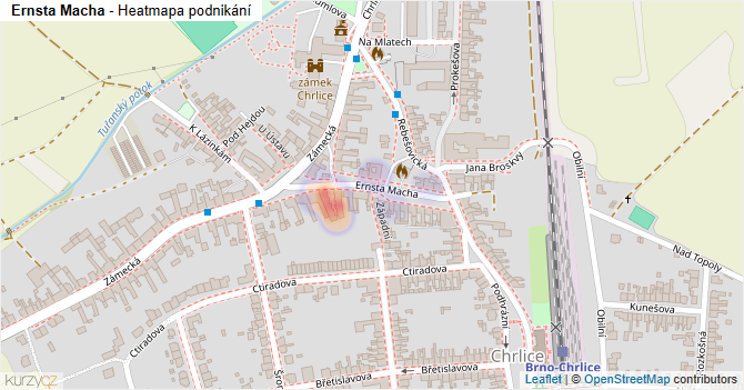 Ernsta Macha - mapa podnikání