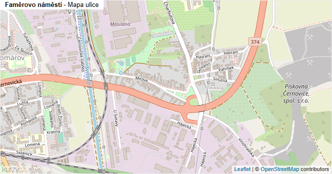 Faměrovo náměstí - mapa ulice