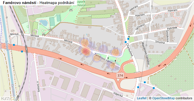 Faměrovo náměstí - mapa podnikání