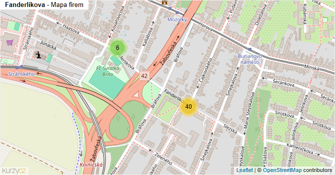 Fanderlíkova - mapa firem