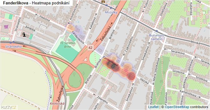Fanderlíkova - mapa podnikání