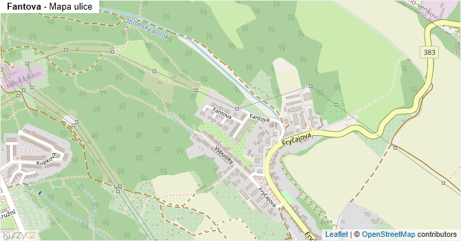 Fantova - mapa ulice